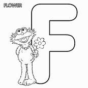 coloriage 1 rue sesame alphabet f